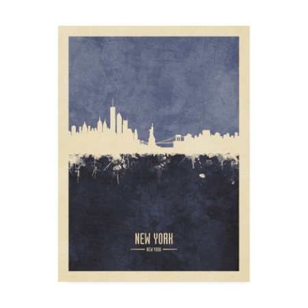 Michael Tompsett 'New York Skyline Navy Poster' Canvas Art,24x32